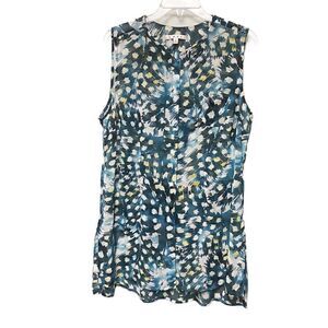 Calbi Long Sheer Blouse With Feather Pattern